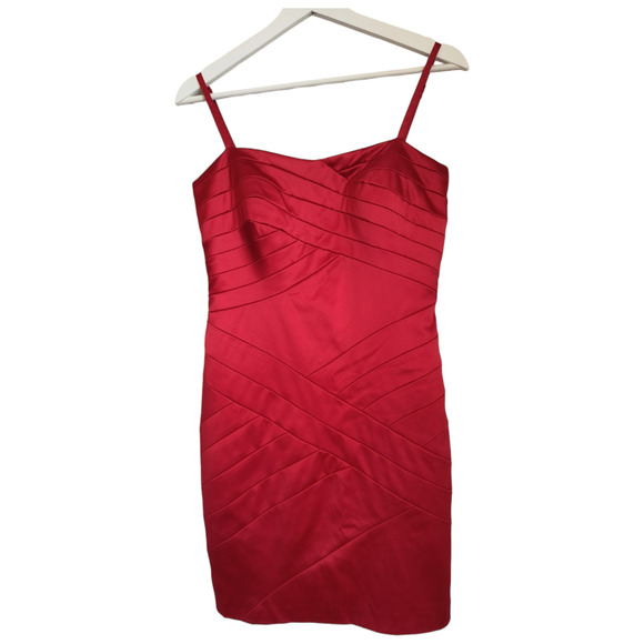 N V Couture Cocktail Party Dress Women's size 6 Red Mini Sleeveless Adjustable - Picture 5 of 16